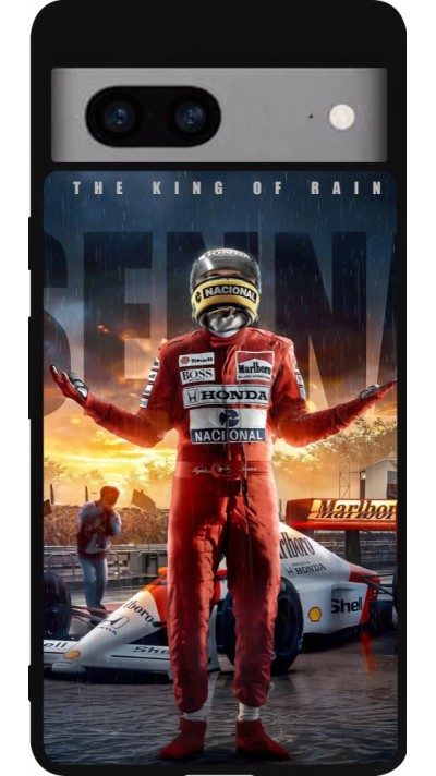 Coque Google Pixel 7a - Silicone rigide noir Senna The King of Rain