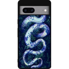 Google Pixel 7a Case Hülle - Silikon schwarz Snake Blue Anaconda