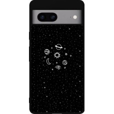 Google Pixel 7a Case Hülle - Silikon schwarz Space Doodle