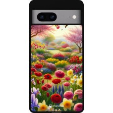 Google Pixel 7a Case Hülle - Silikon schwarz Frühling 25 Strauß Frühling