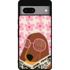 Google Pixel 7a Case Hülle - Silikon schwarz Dog with newspaper Spring 2026