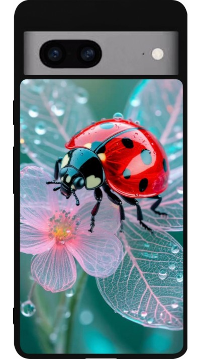 Google Pixel 7a Case Hülle - Silikon schwarz Ladybird in bloom Spring 2026