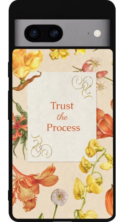 Google Pixel 7a Case Hülle - Silikon schwarz Trust the process Spring 2026