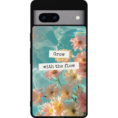 Google Pixel 7a Case Hülle - Silikon schwarz Summer 2025 Grow with the flow