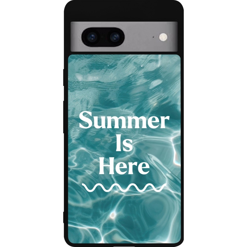 Coque Google Pixel 7a - Silicone rigide noir Summer 2025 Summer is here
