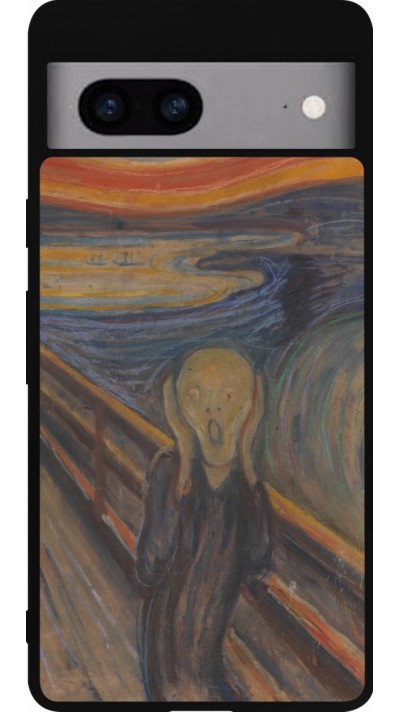 Google Pixel 7a Case Hülle - Silikon schwarz Kunstbild - Der Schrei - Edvard Munch