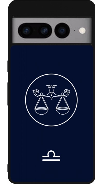 Google Pixel 7 Pro Case Hülle - Silikon schwarz Astrologie Waage