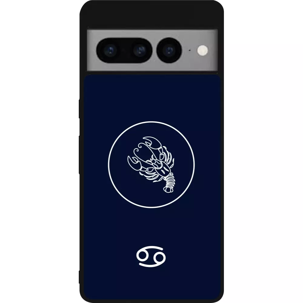 Google Pixel 7 Pro Case Hülle - Silikon schwarz Astrologie Krebs