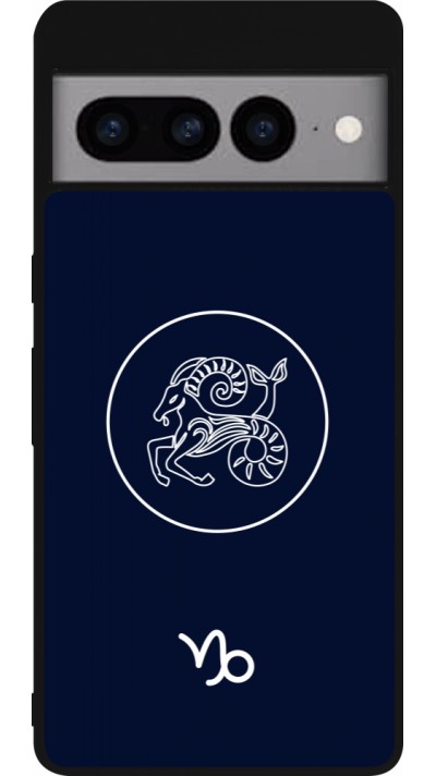 Google Pixel 7 Pro Case Hülle - Silikon schwarz Astrologie Steinbock