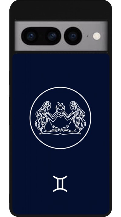 Google Pixel 7 Pro Case Hülle - Silikon schwarz Astrologie Zwillinge