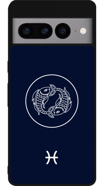 Google Pixel 7 Pro Case Hülle - Silikon schwarz Astrologie Fische
