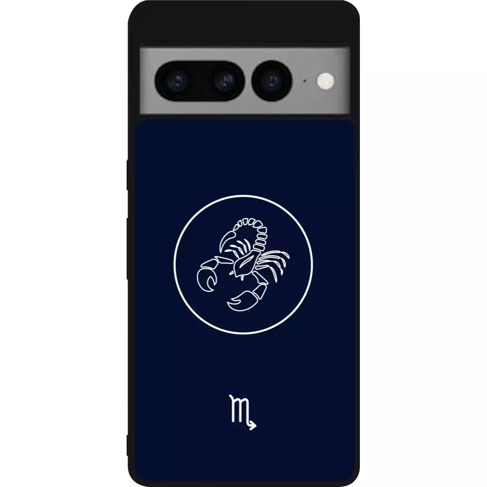 Google Pixel 7 Pro Case Hülle - Silikon schwarz Astrologie Skorpion