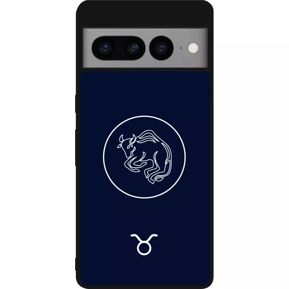 Google Pixel 7 Pro Case Hülle - Silikon schwarz Astrologie Stier