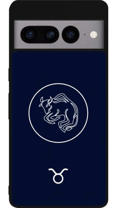 Google Pixel 7 Pro Case Hülle - Silikon schwarz Astrologie Stier