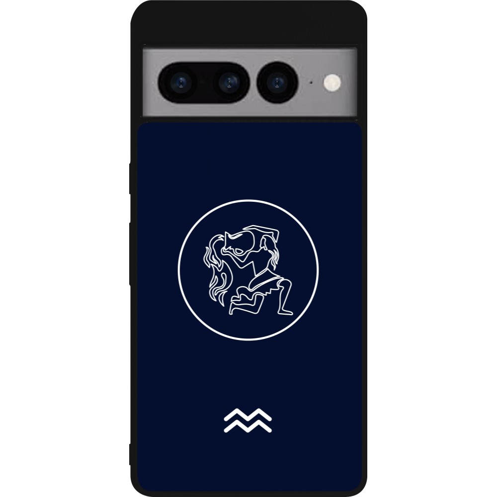 Google Pixel 7 Pro Case Hülle - Silikon schwarz Astrologie Wassermann