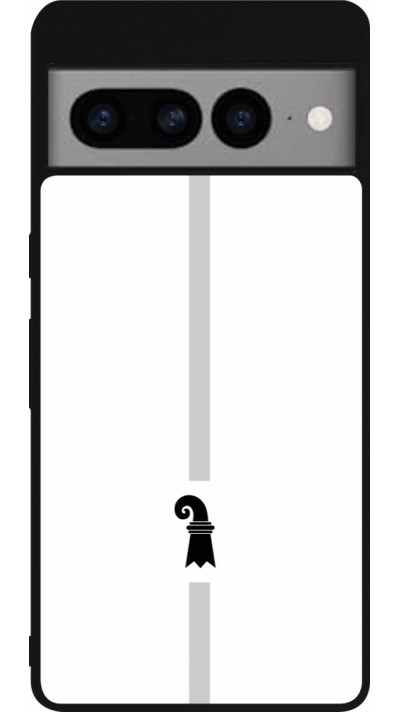 Google Pixel 7 Pro Case Hülle - Silikon schwarz Kanton BS weiss