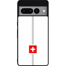 Google Pixel 7 Pro Case Hülle - Silikon schwarz Kanton CH weiss