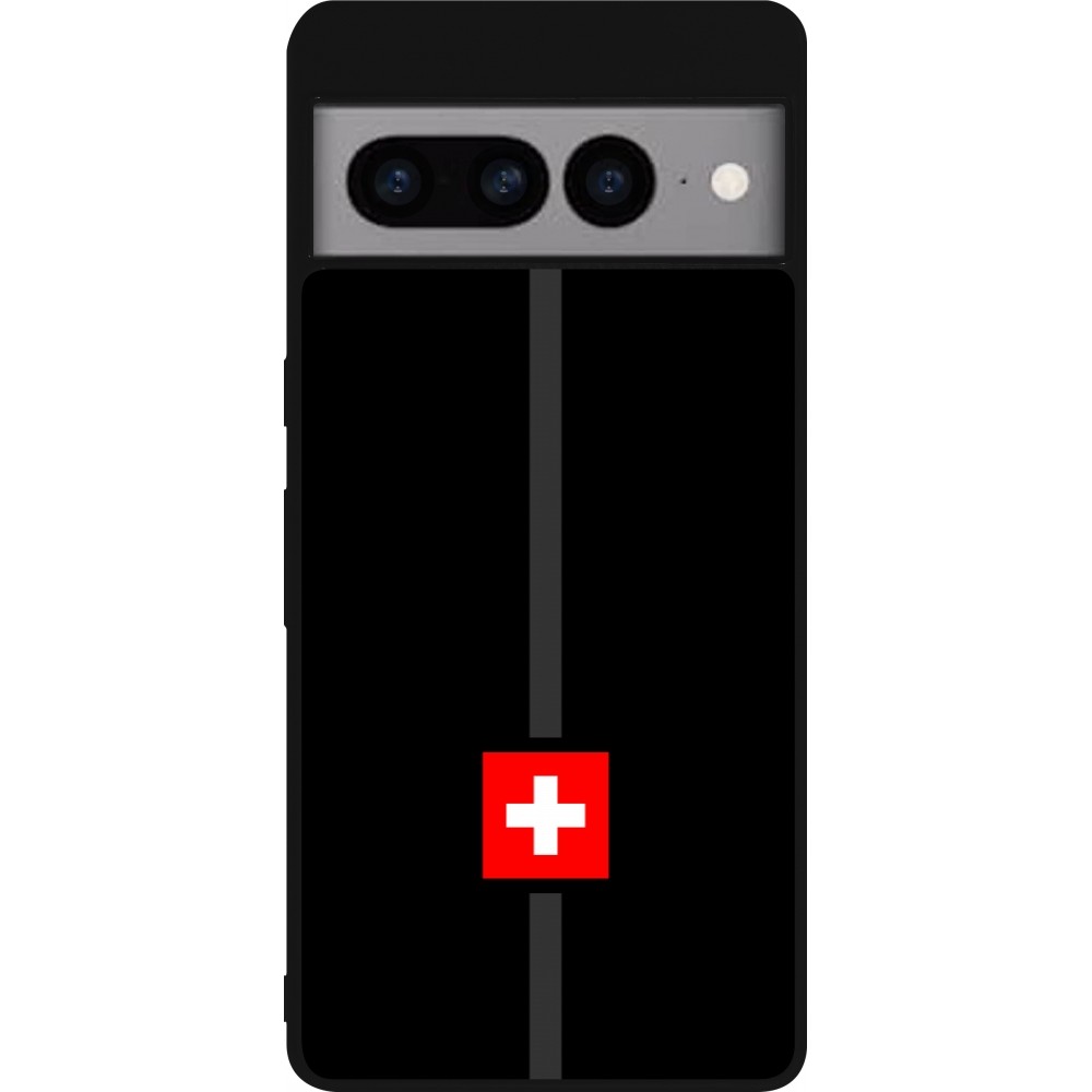 Google Pixel 7 Pro Case Hülle - Silikon schwarz Kanton CH schwarz