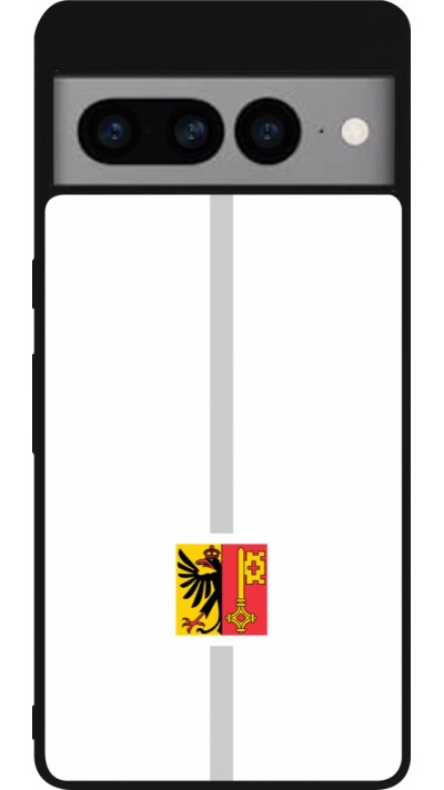 Google Pixel 7 Pro Case Hülle - Silikon schwarz Kanton GE weiss