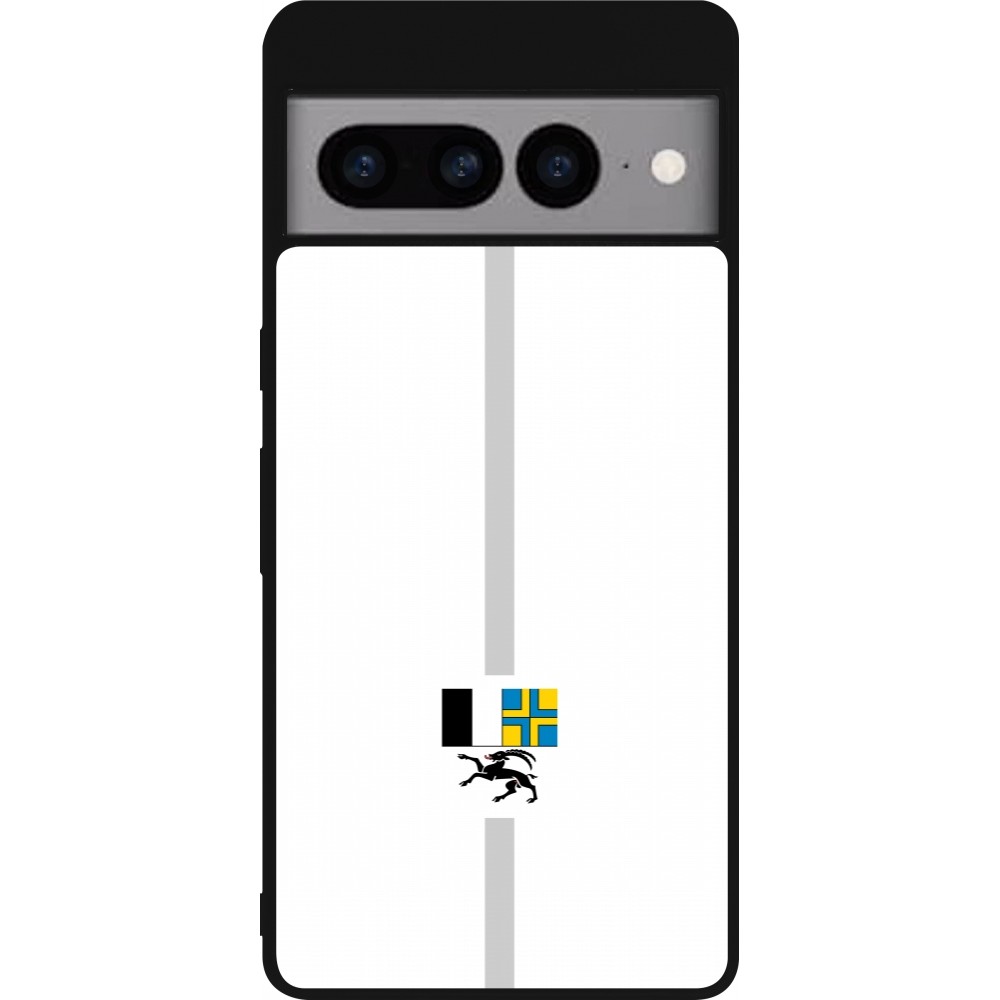 Google Pixel 7 Pro Case Hülle - Silikon schwarz Kanton GR weiss