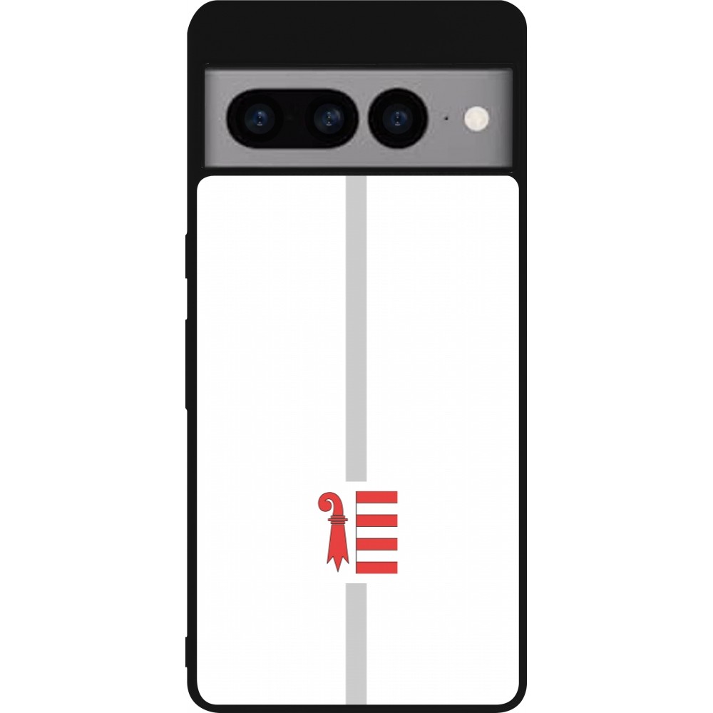 Google Pixel 7 Pro Case Hülle - Silikon schwarz Kanton JU weiss