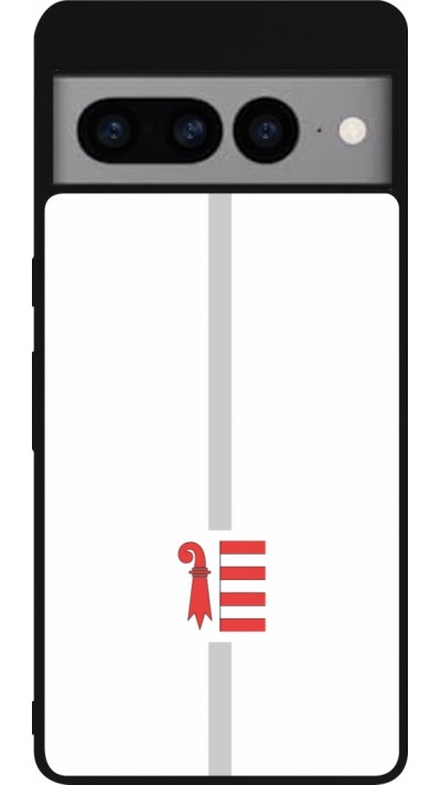 Google Pixel 7 Pro Case Hülle - Silikon schwarz Kanton JU weiss