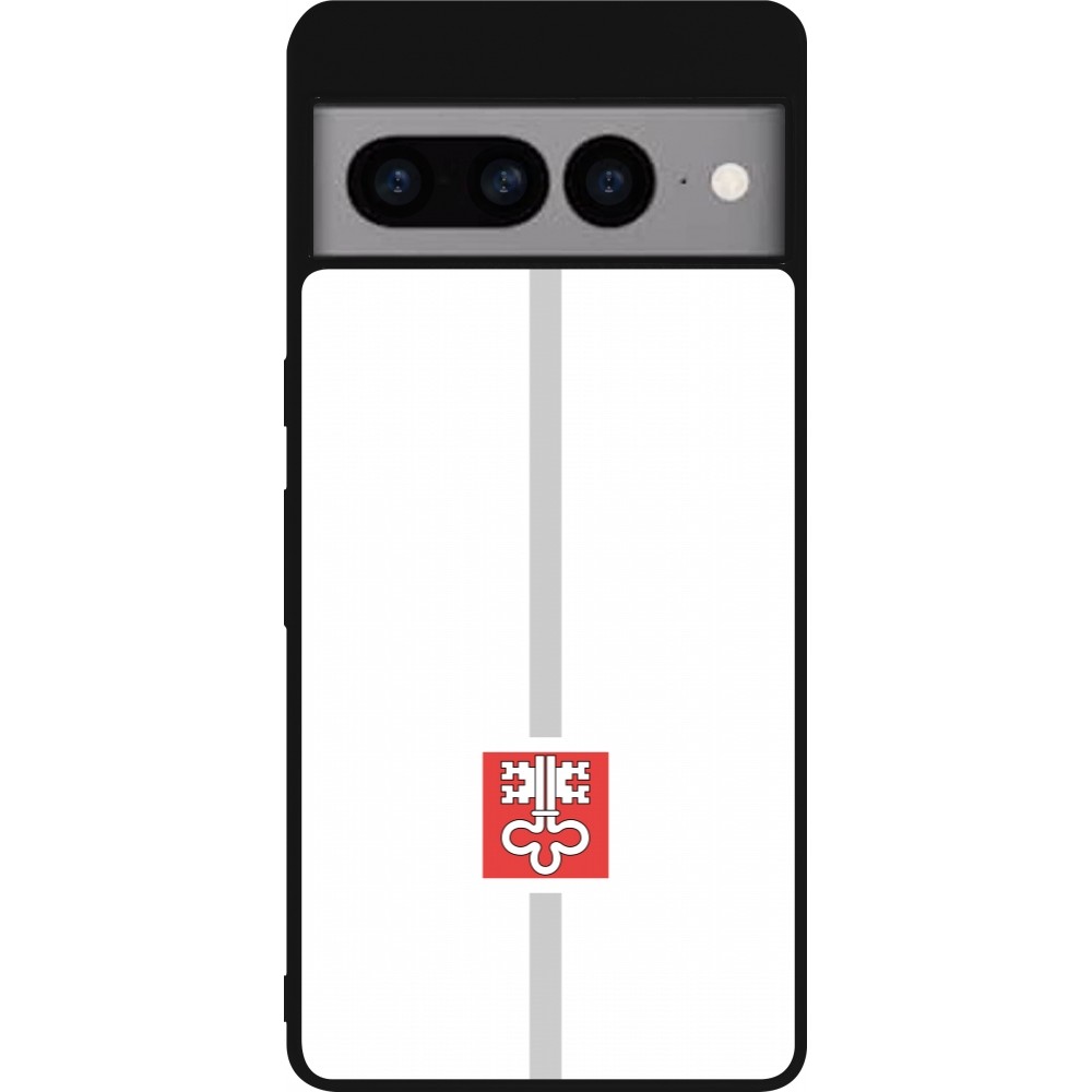 Google Pixel 7 Pro Case Hülle - Silikon schwarz Kanton NW weiss
