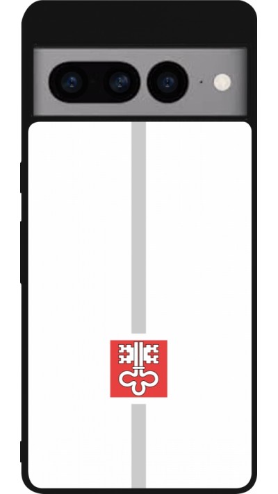 Google Pixel 7 Pro Case Hülle - Silikon schwarz Kanton NW weiss