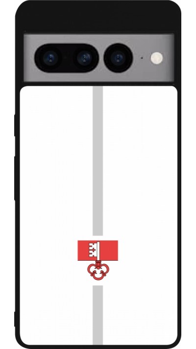 Google Pixel 7 Pro Case Hülle - Silikon schwarz Kanton OW weiss