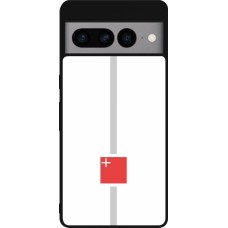 Google Pixel 7 Pro Case Hülle - Silikon schwarz Kanton SZ weiss