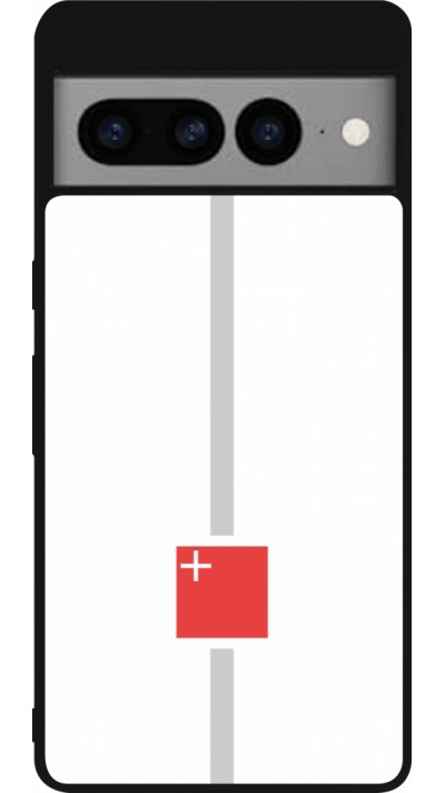 Google Pixel 7 Pro Case Hülle - Silikon schwarz Kanton SZ weiss