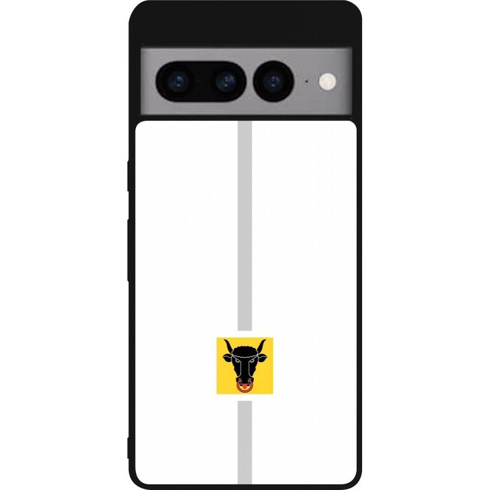 Google Pixel 7 Pro Case Hülle - Silikon schwarz Kanton UR weiss