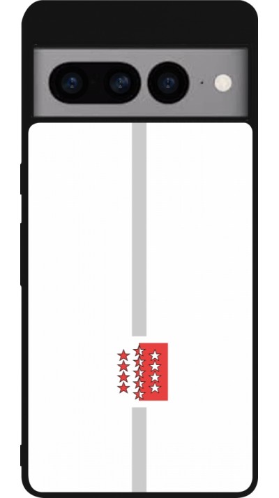 Google Pixel 7 Pro Case Hülle - Silikon schwarz Kanton VS weiss