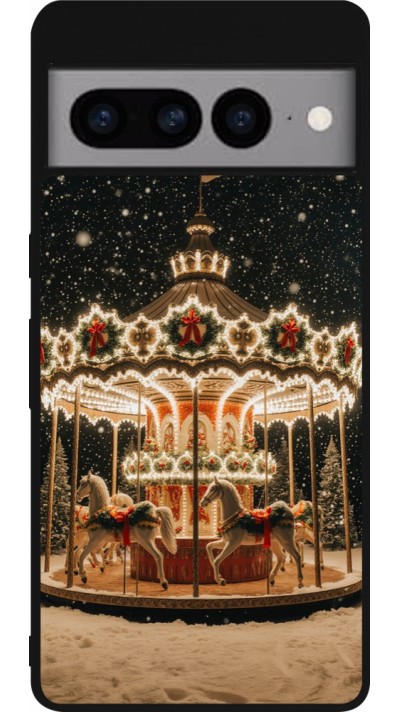 Coque Google Pixel 7 Pro - Silicone rigide noir Christmas 25 Carousel