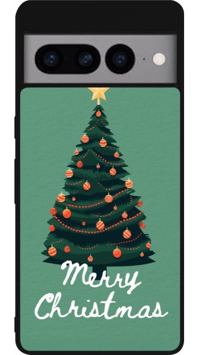 Coque Google Pixel 7 Pro - Silicone rigide noir Christmas 25 Xmas Tree