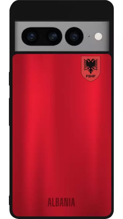 Google Pixel 7 Pro Case Hülle - Silikon schwarz Albanien personalisierbares Fussballtrikot