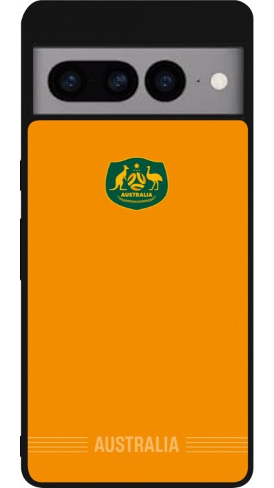 Coque Google Pixel 7 Pro - Silicone rigide noir Maillot de football Australie 2026 personnalisable