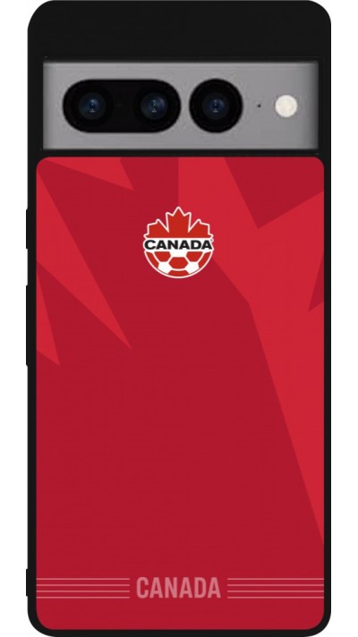 Coque Google Pixel 7 Pro - Silicone rigide noir Maillot de football Canada 2026 personnalisable