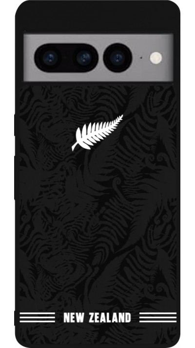Coque Google Pixel 7 Pro - Silicone rigide noir Maillot de football Nouvelle-Zélande 2026 personnalisable