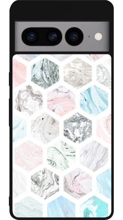 Google Pixel 7 Pro Case Hülle - Silikon schwarz Marble Everything