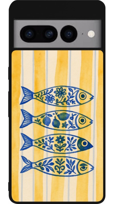 Coque Google Pixel 7 Pro - Silicone rigide noir Portuguese fish 2026