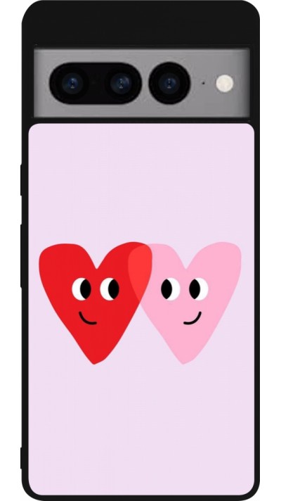 Google Pixel 7 Pro Case Hülle - Silikon schwarz Saint Valentines Day 26 Heart
