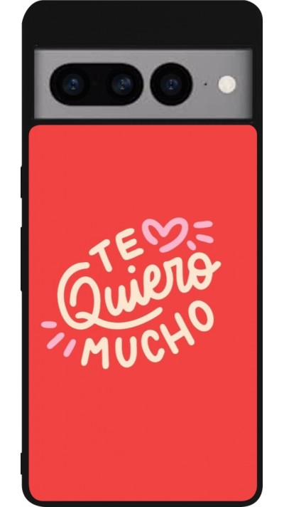 Google Pixel 7 Pro Case Hülle - Silikon schwarz Saint Valentines Day 26 Te quiero mucho
