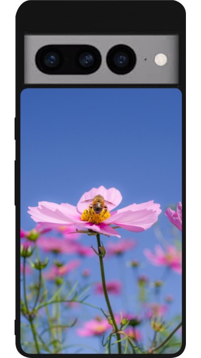 Google Pixel 7 Pro Case Hülle - Silikon schwarz Bee on a flower Spring 2026