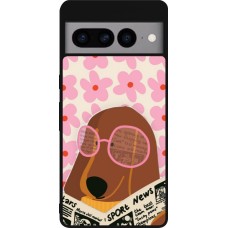 Google Pixel 7 Pro Case Hülle - Silikon schwarz Dog with newspaper Spring 2026