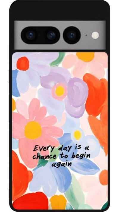Google Pixel 7 Pro Case Hülle - Silikon schwarz Every day is a chance Spring 2026