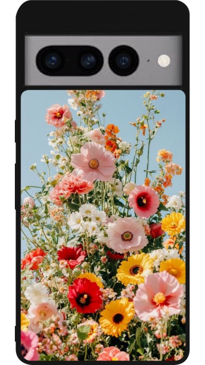 Google Pixel 7 Pro Case Hülle - Silikon schwarz Spring flowers Spring 2026