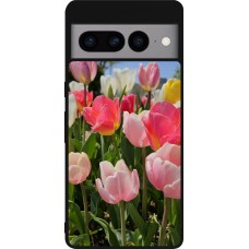 Google Pixel 7 Pro Case Hülle - Silikon schwarz Tulips Spring 2026