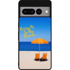 Coque Google Pixel 7 Pro - Silicone rigide noir Summer 2025 Bring me to the beach