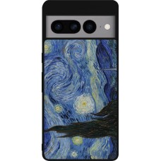Coque Google Pixel 7 Pro - Silicone rigide noir Tableau art - La Nuit étoilée - Van Gogh